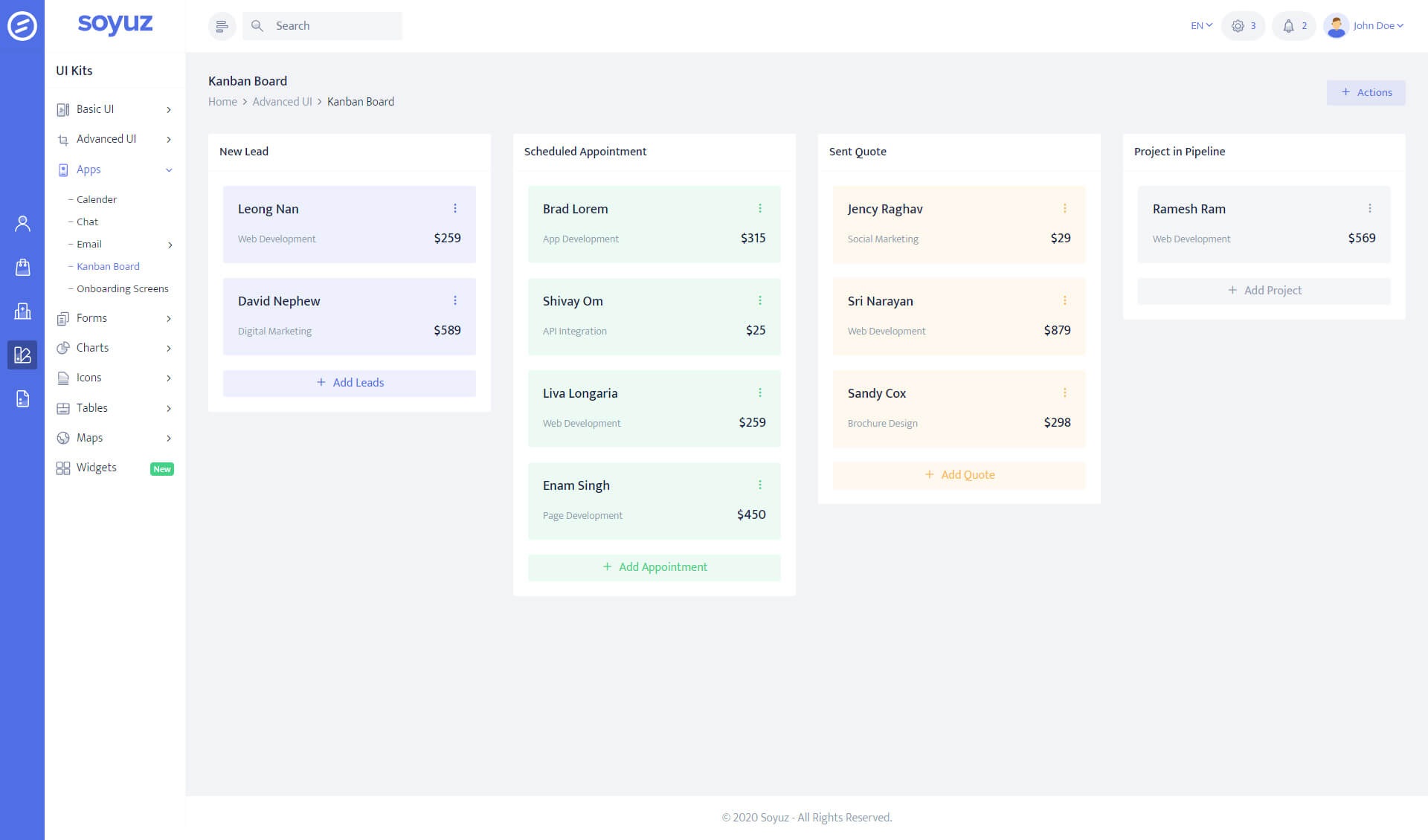 Soyuz Bootstrap 4x + Laravel Admin Dashboard Template